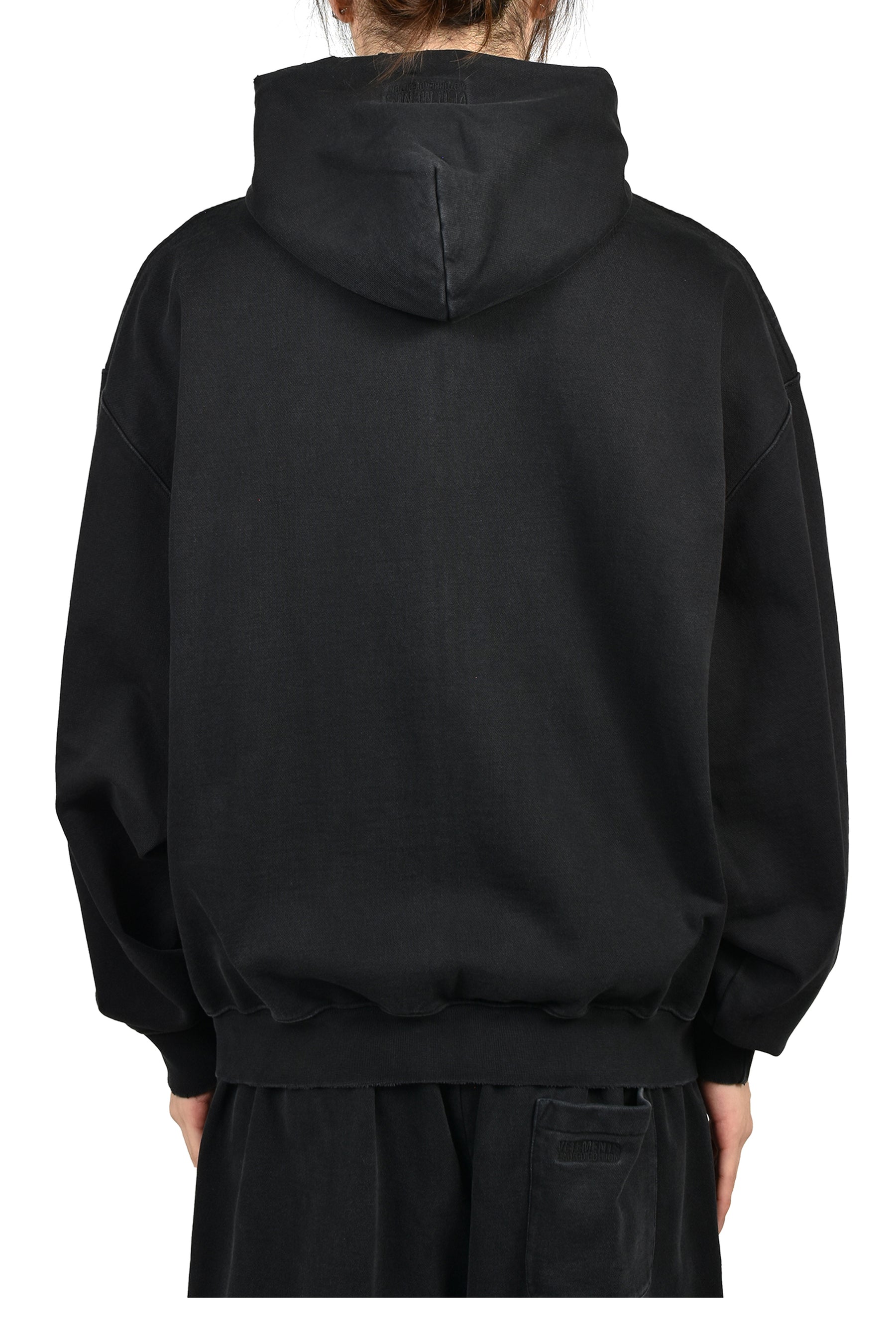 VETEMENTSXMOTORHEAD DOUBLE GRAPHIC ZIP-UP HOODIE / WASHED BLK