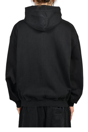 VETEMENTSXMOTORHEAD DOUBLE GRAPHIC ZIP-UP HOODIE / WASHED BLK