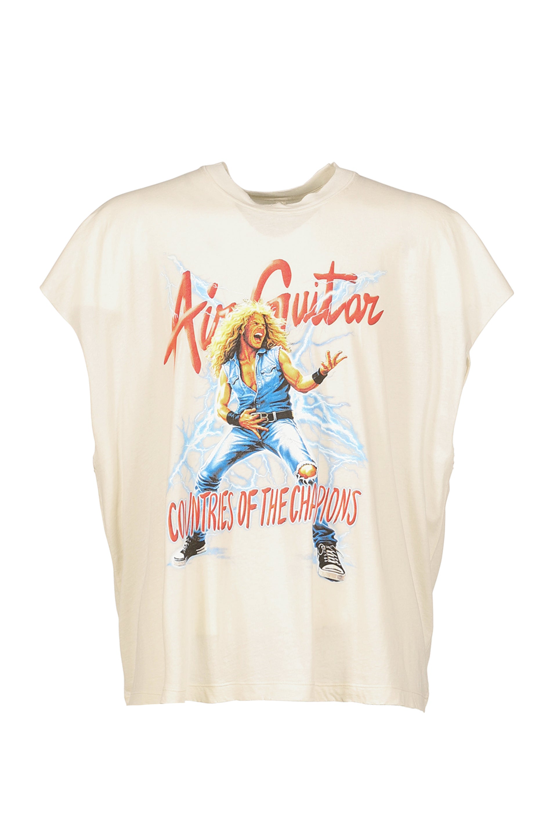 AIR BAND SLEEVELESS T-SHIRT / WHT/RED