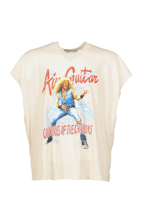 AIR BAND SLEEVELESS T-SHIRT / WHT/RED