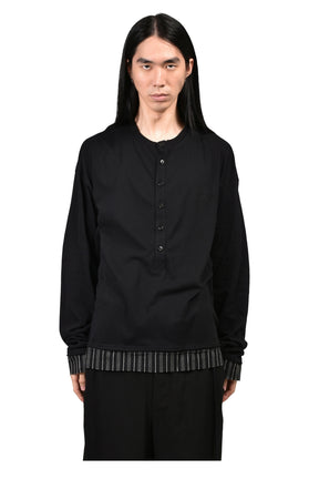 LAS RELAX FIT BOXY SERAFINO W/ CONTRAST EDGE MONOGRAM EMBROIDERY / BLK