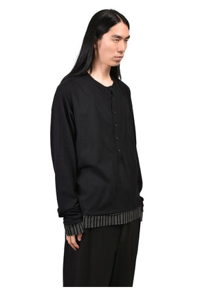 LAS RELAX FIT BOXY SERAFINO W/ CONTRAST EDGE MONOGRAM EMBROIDERY / BLK