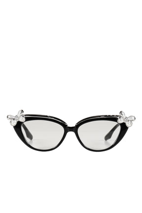 PEARL FLOWER SIMPLE GLASSES / BLK