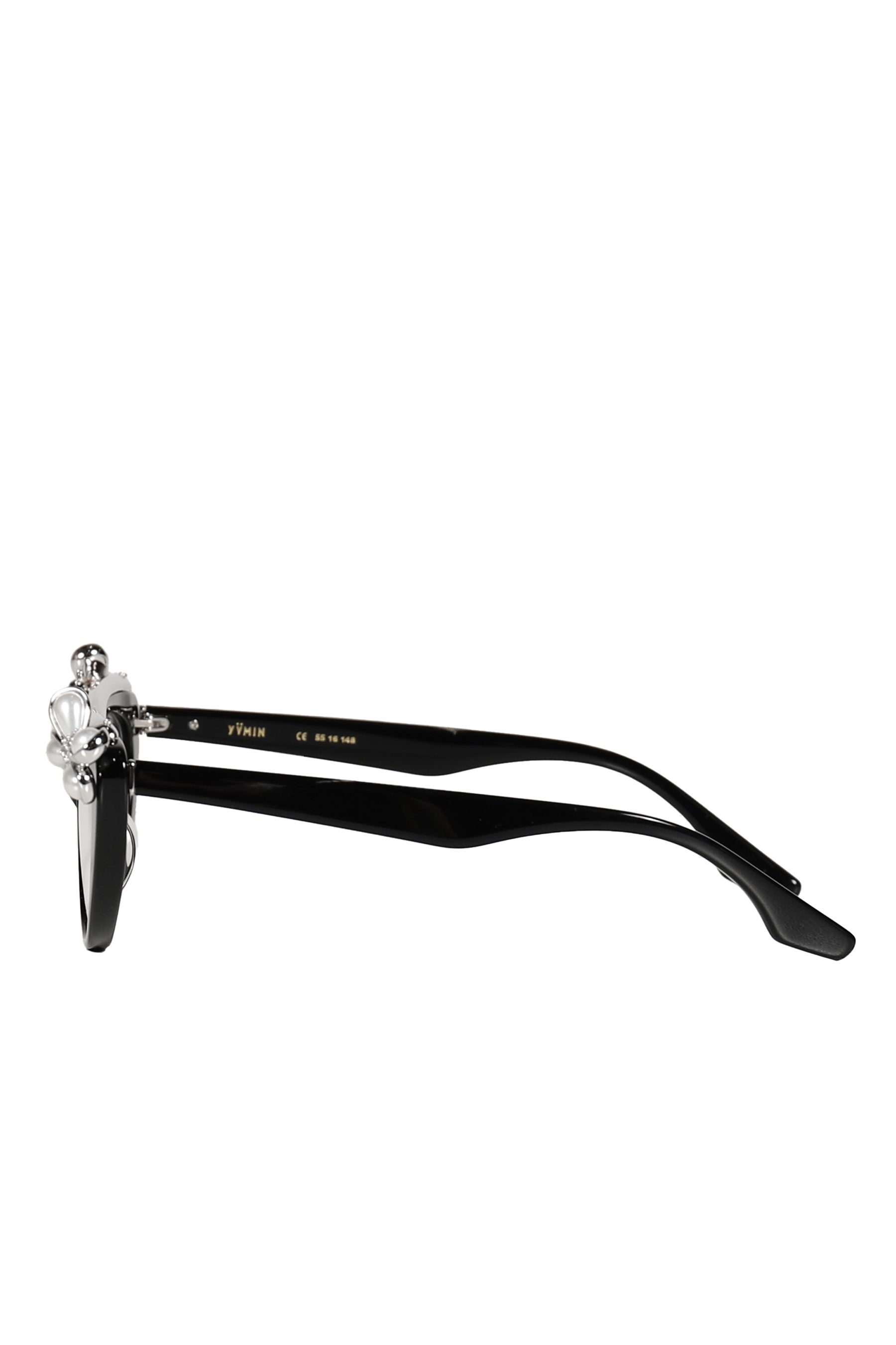 PEARL FLOWER SIMPLE GLASSES / BLK