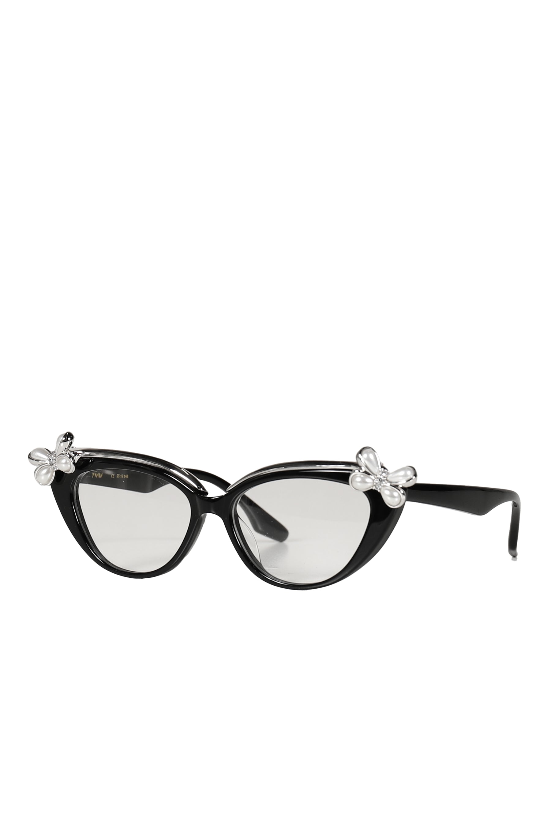 PEARL FLOWER SIMPLE GLASSES / BLK