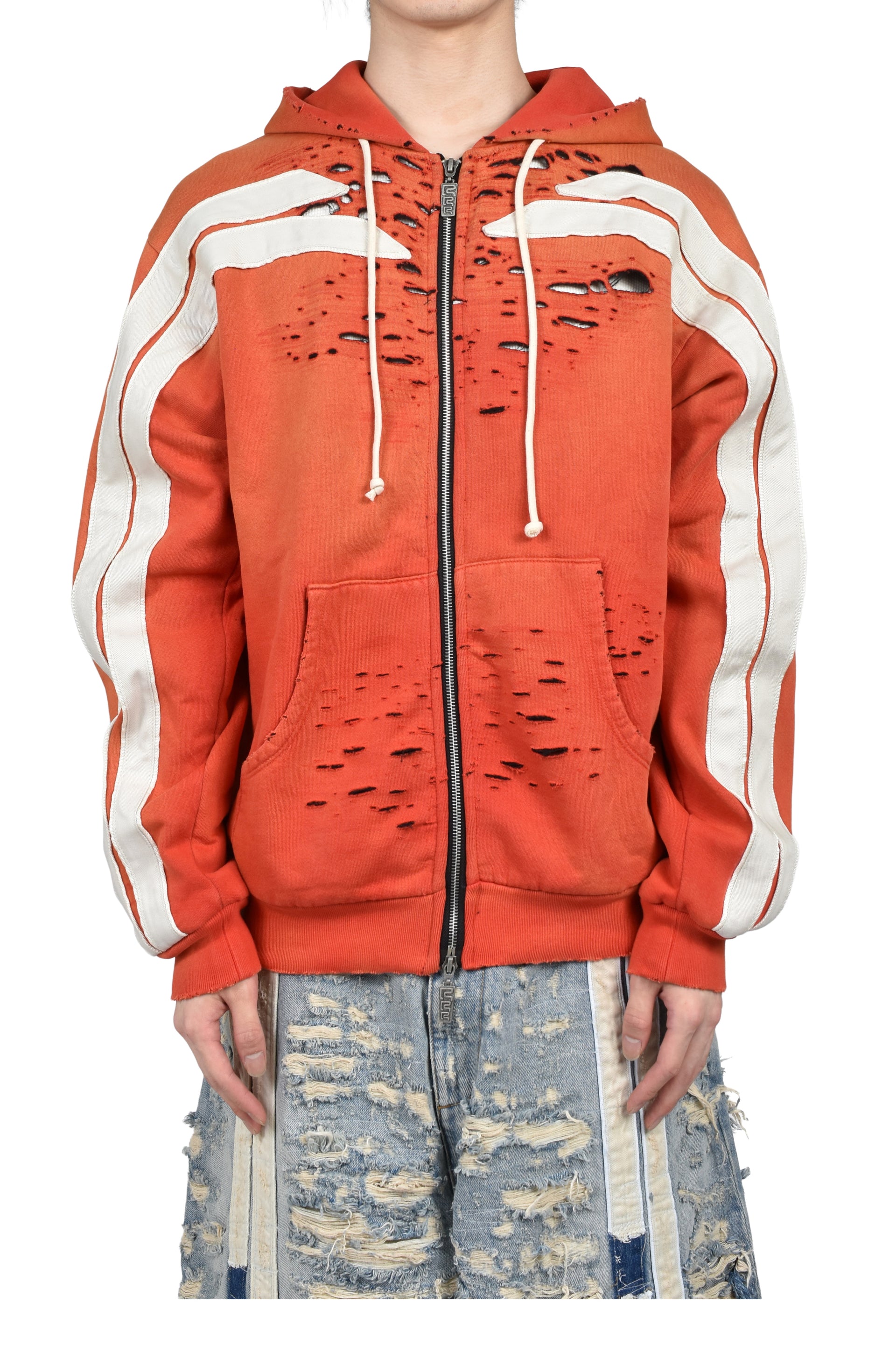 APOCRYPHA PIOUS ZIP HOODIE / ORANGE