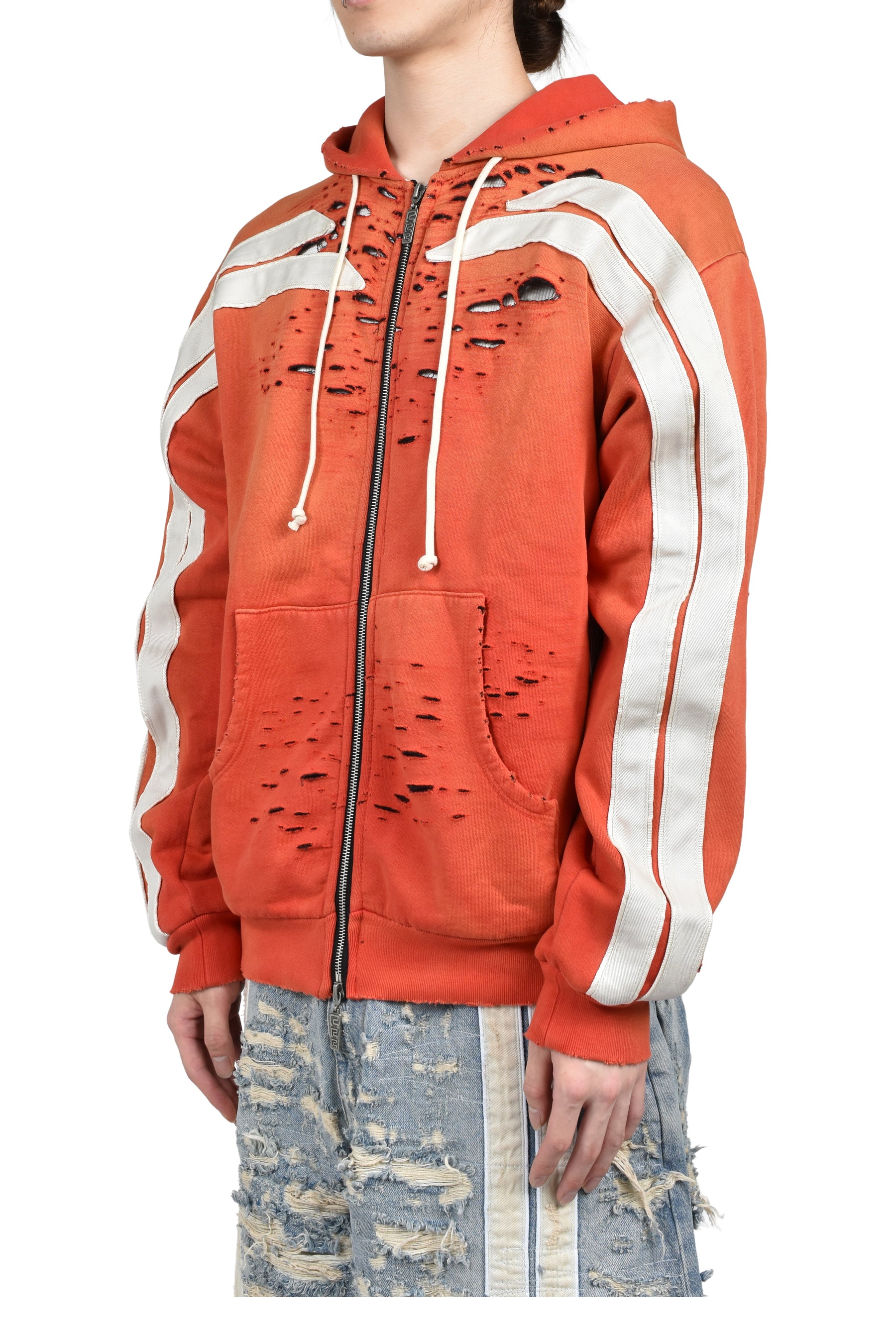 APOCRYPHA PIOUS ZIP HOODIE / ORANGE