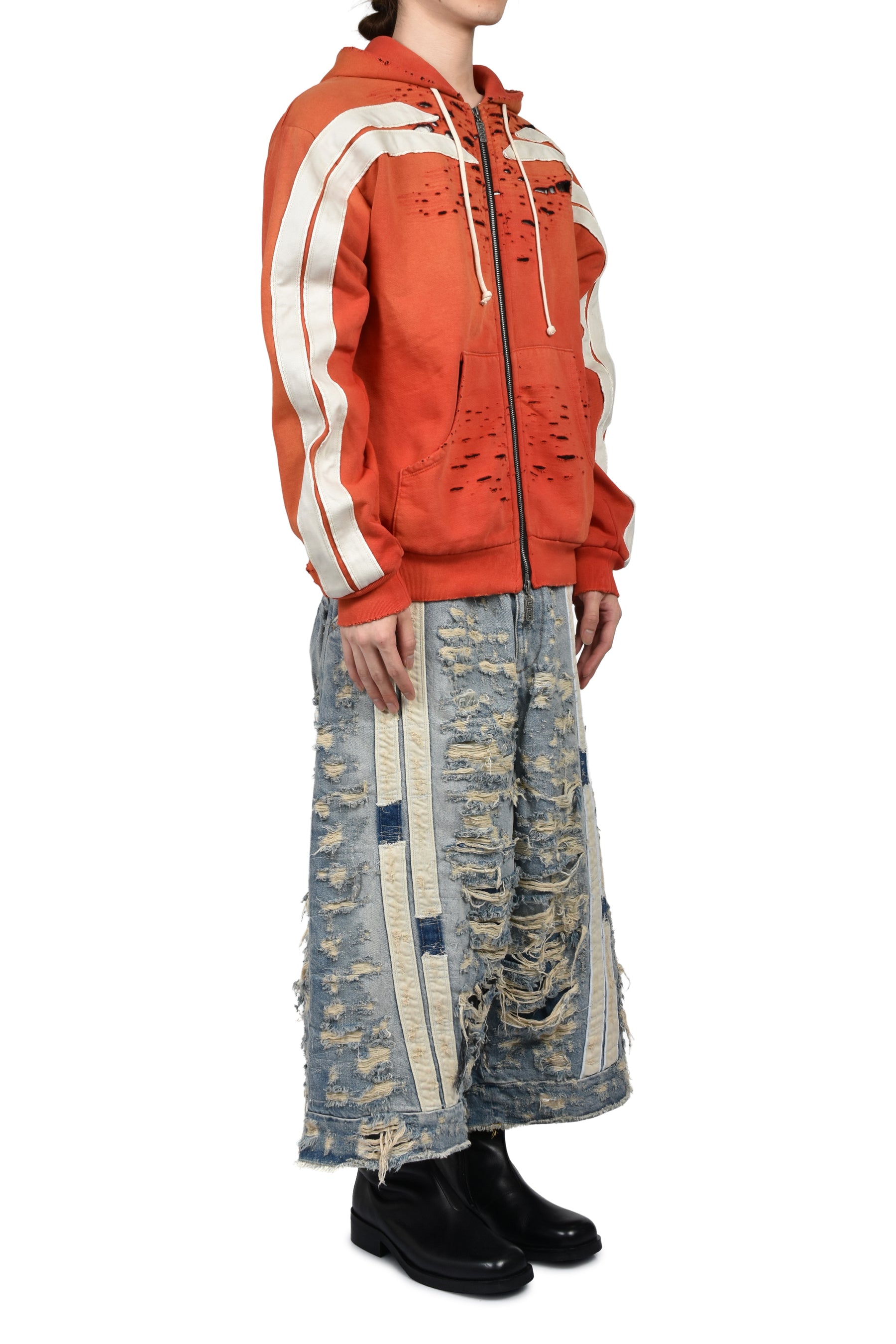 APOCRYPHA PIOUS ZIP HOODIE / ORANGE