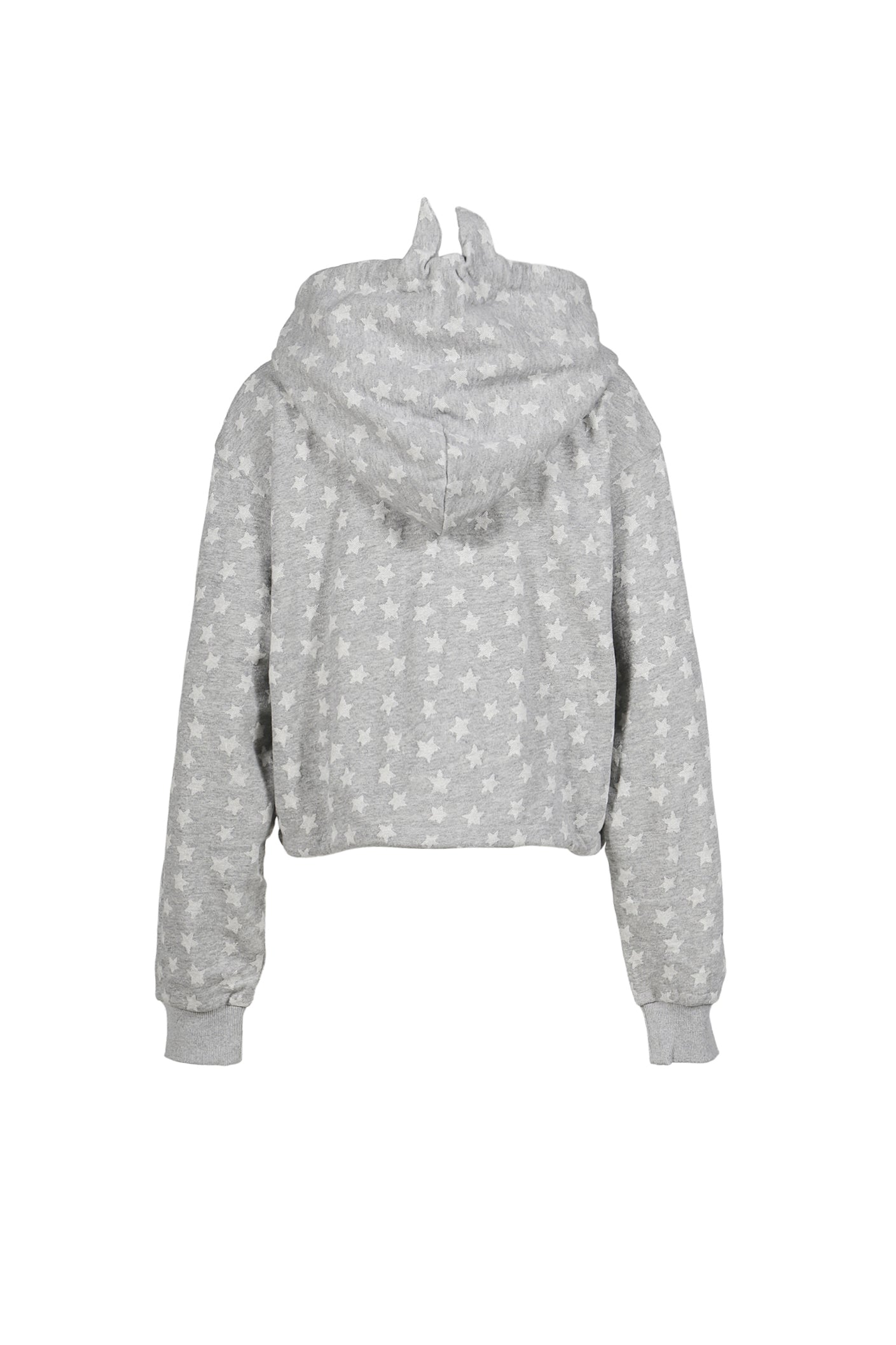 STAR JACQUARD HOODED SWEATSHIRT / GRY