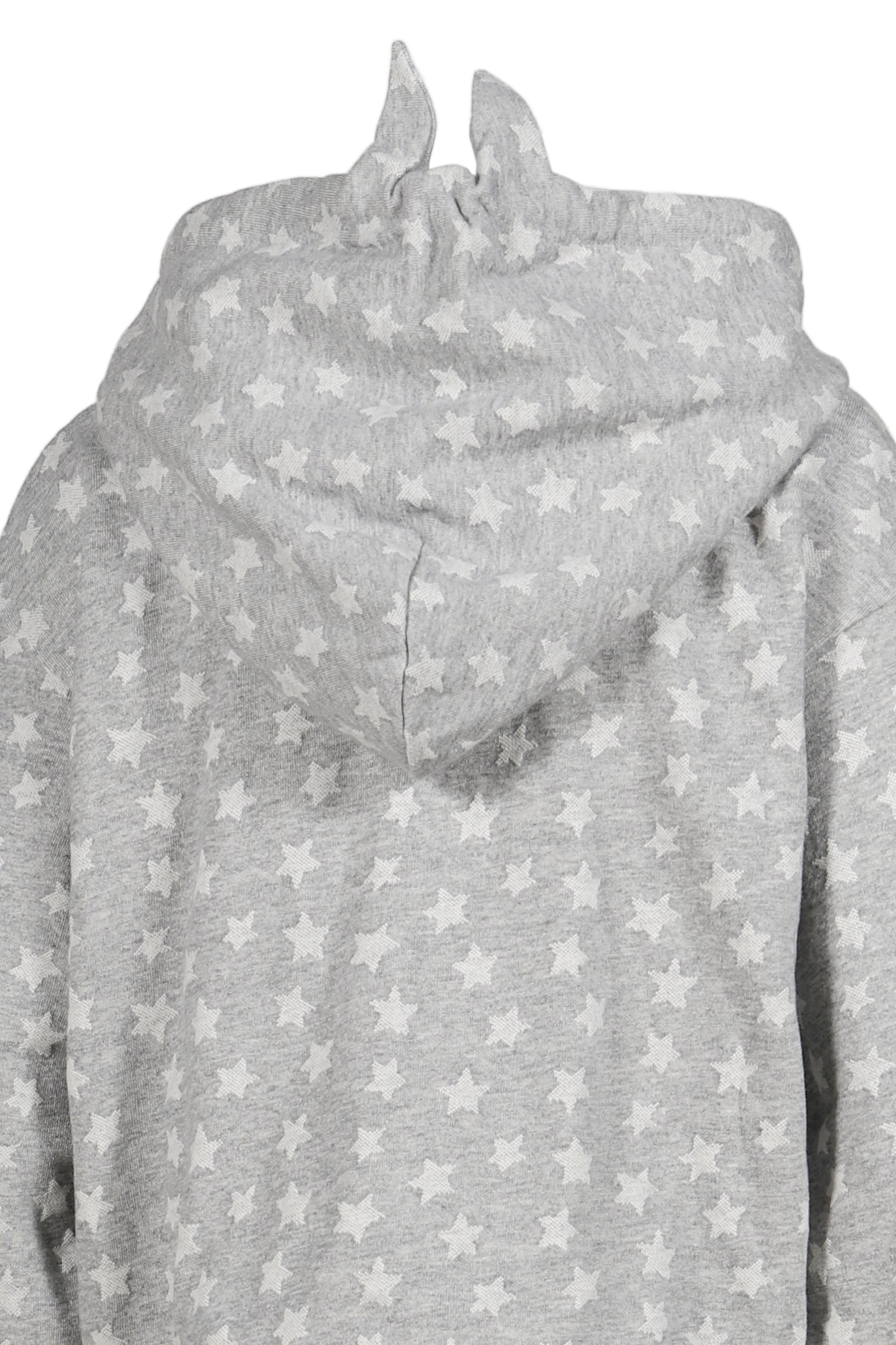 STAR JACQUARD HOODED SWEATSHIRT / GRY