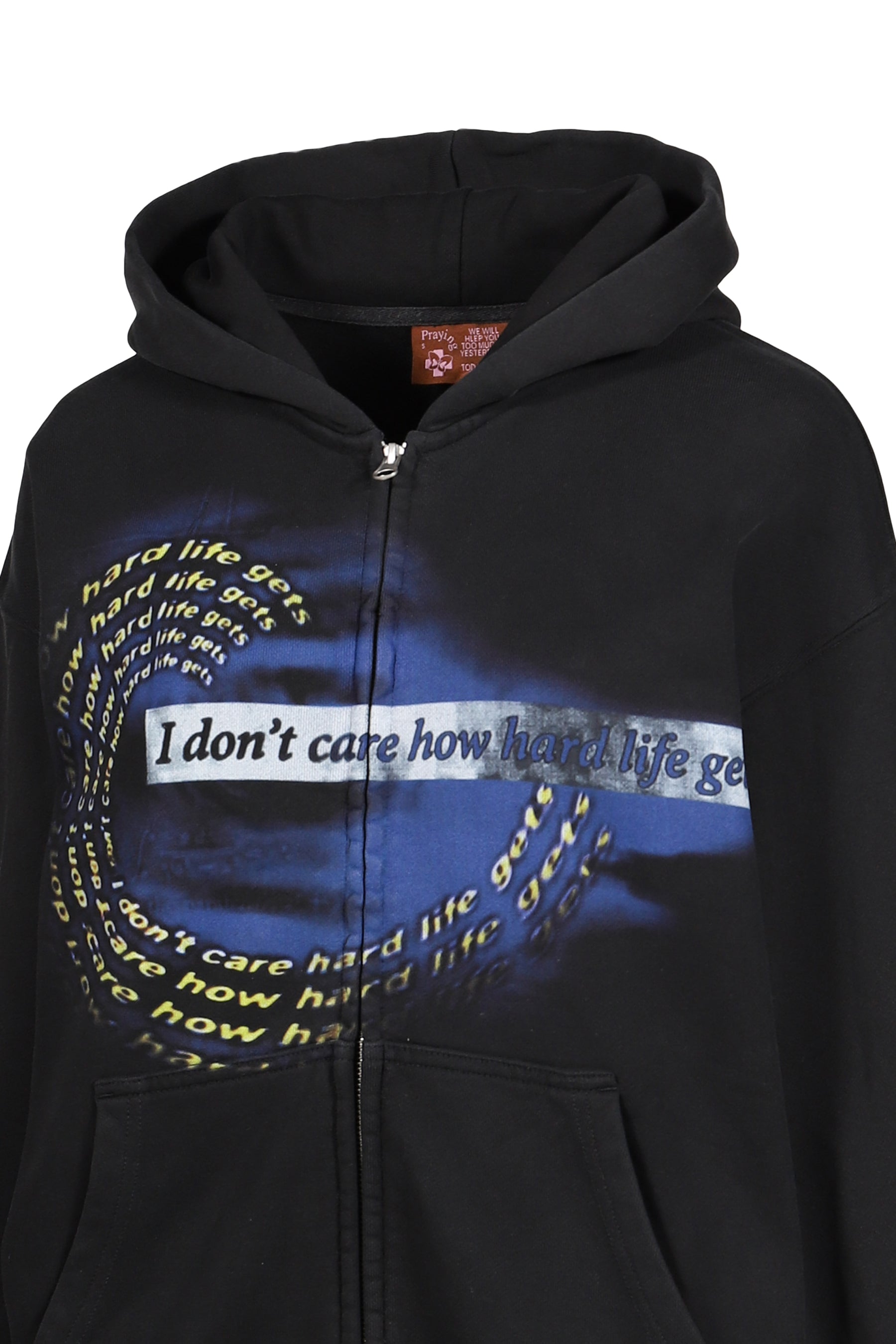 I DON'T CARE HOW HARD LIFE GETS HOODIE / BLK