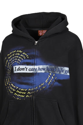 I DON'T CARE HOW HARD LIFE GETS HOODIE / BLK