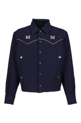 PIPING COWBOY JACKET - POLY DOUBLE CLOTH / NVY