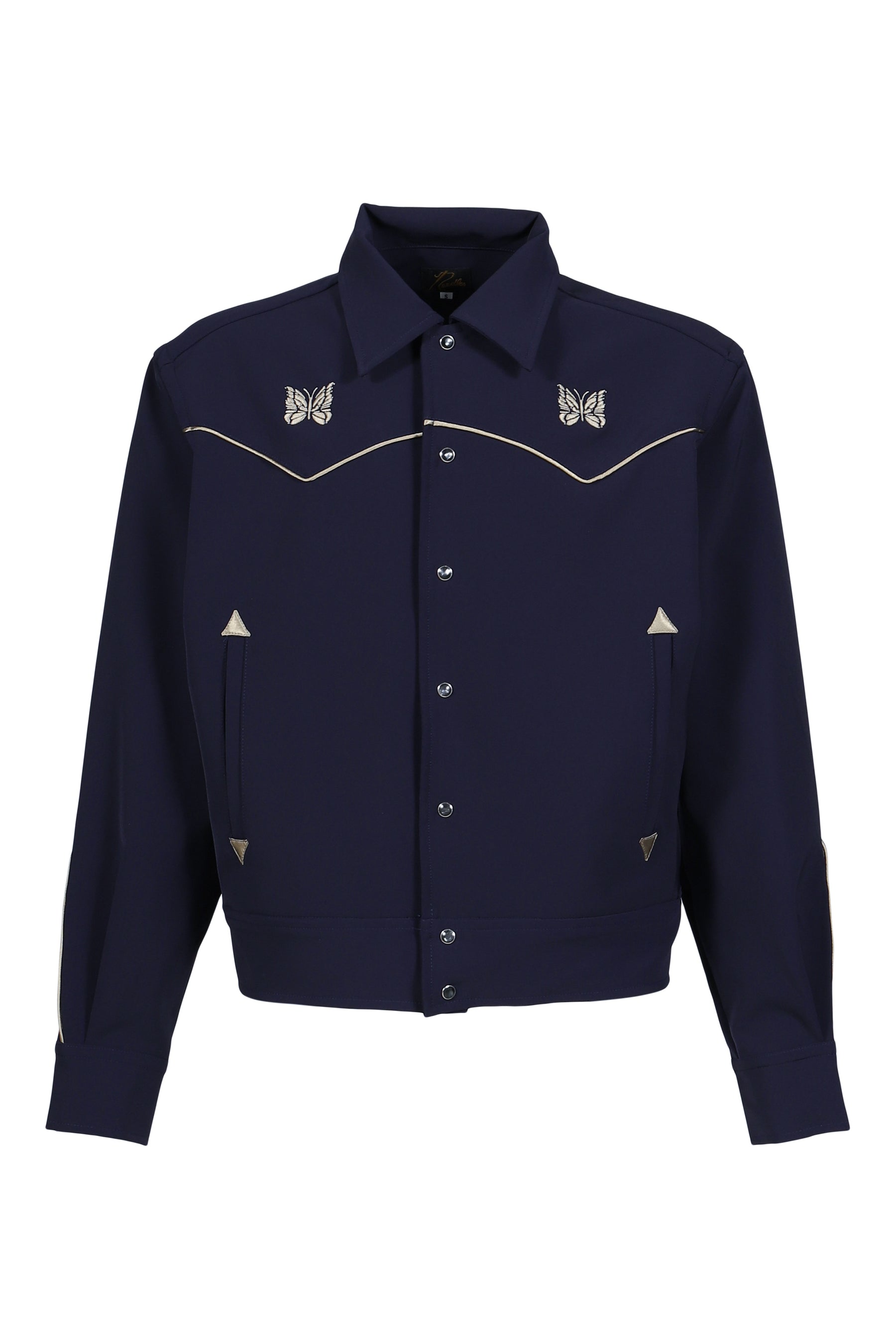 PIPING COWBOY JACKET - POLY DOUBLE CLOTH / NVY
