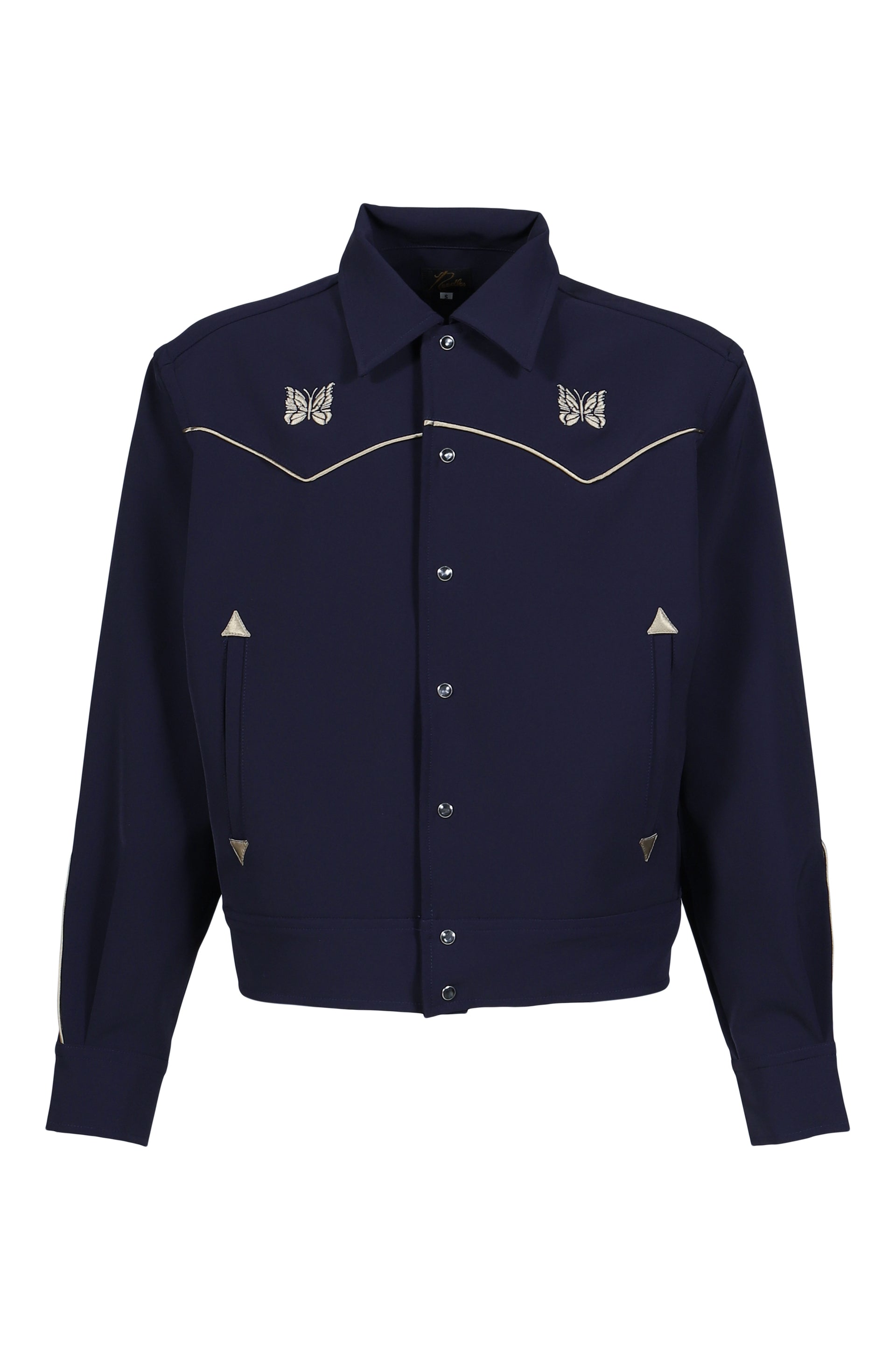 PIPING COWBOY JACKET - POLY DOUBLE CLOTH / NVY