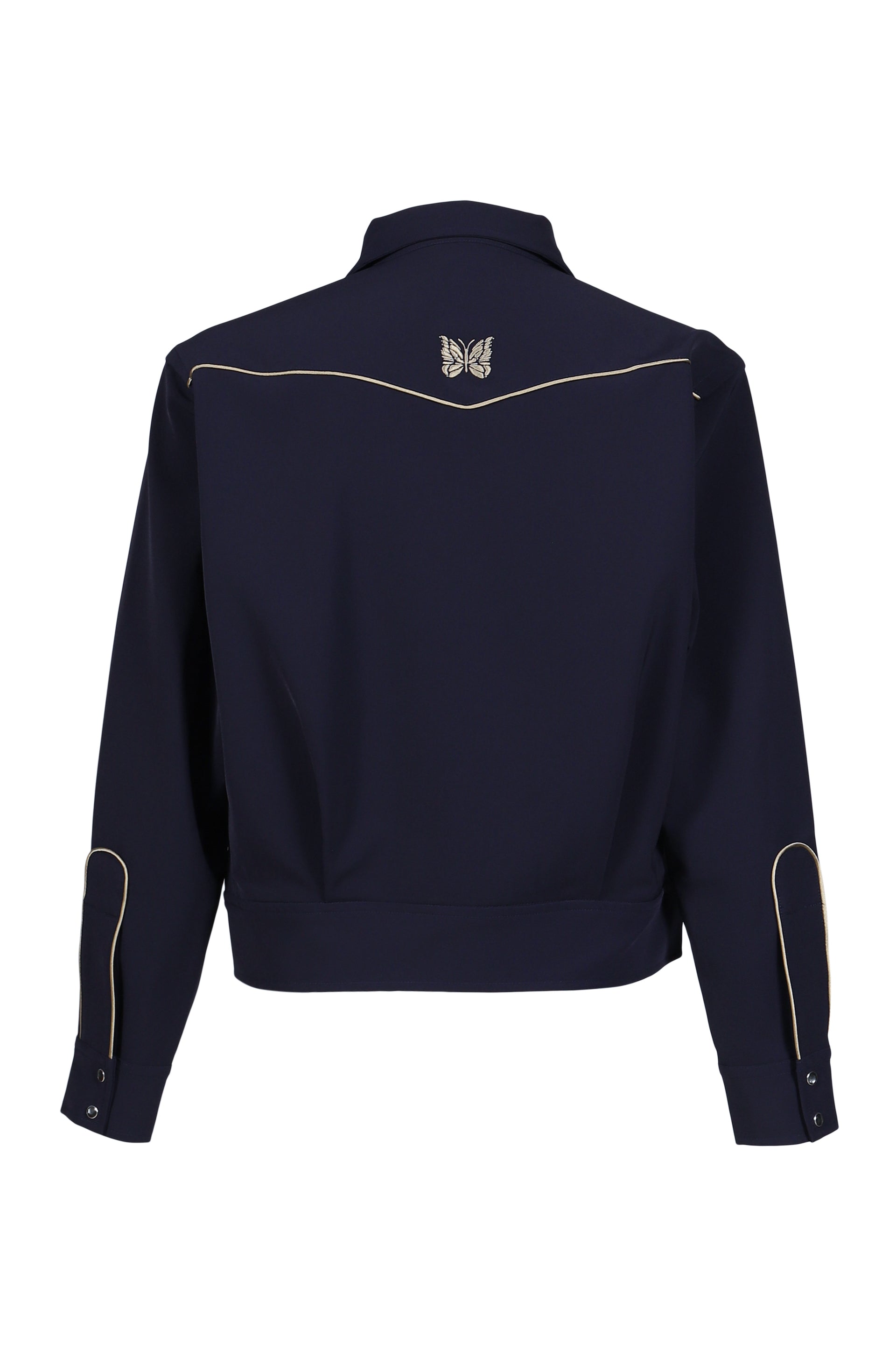 PIPING COWBOY JACKET - POLY DOUBLE CLOTH / NVY