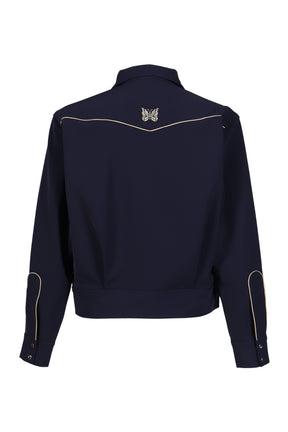 PIPING COWBOY JACKET - POLY DOUBLE CLOTH / NVY