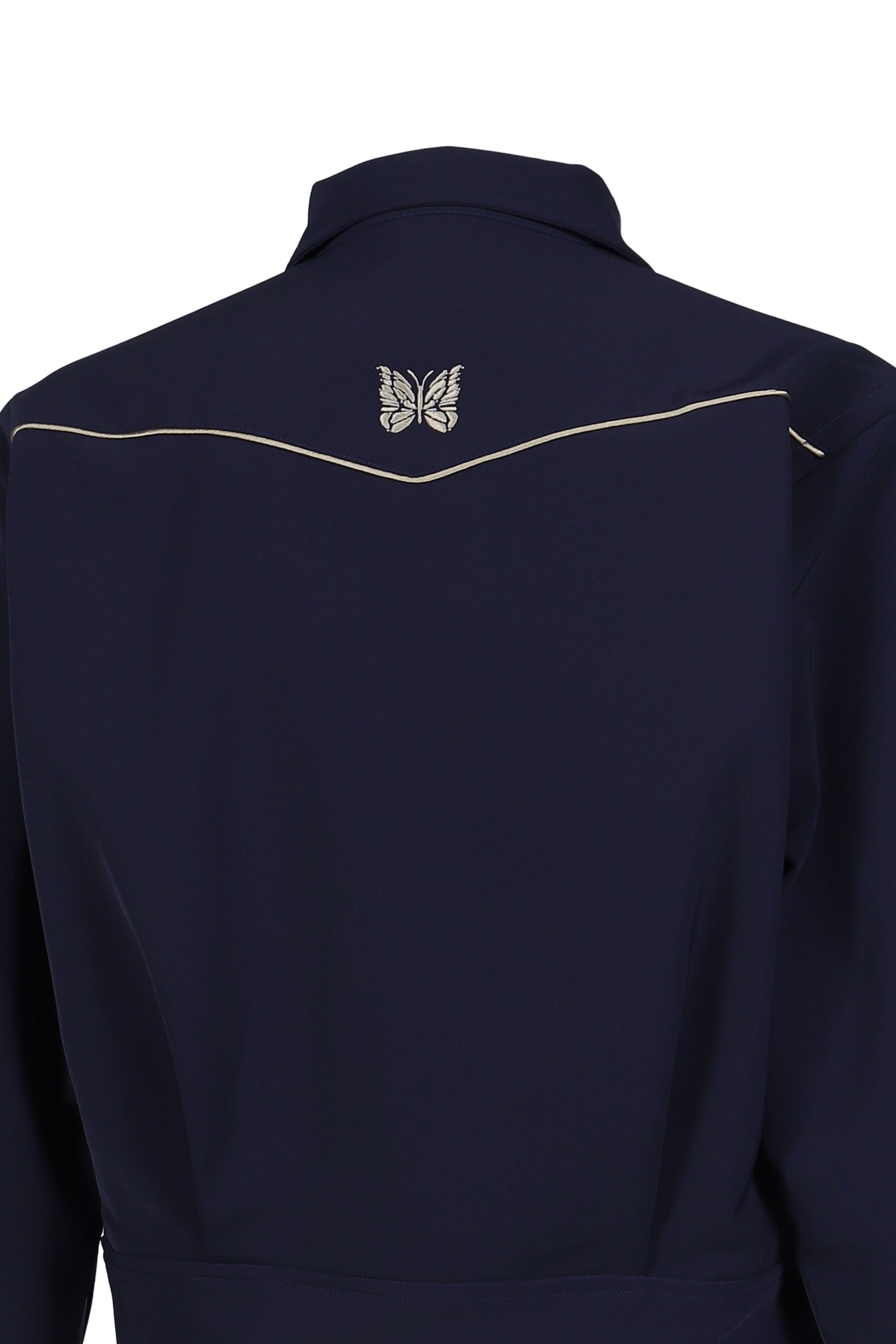 PIPING COWBOY JACKET - POLY DOUBLE CLOTH / NVY