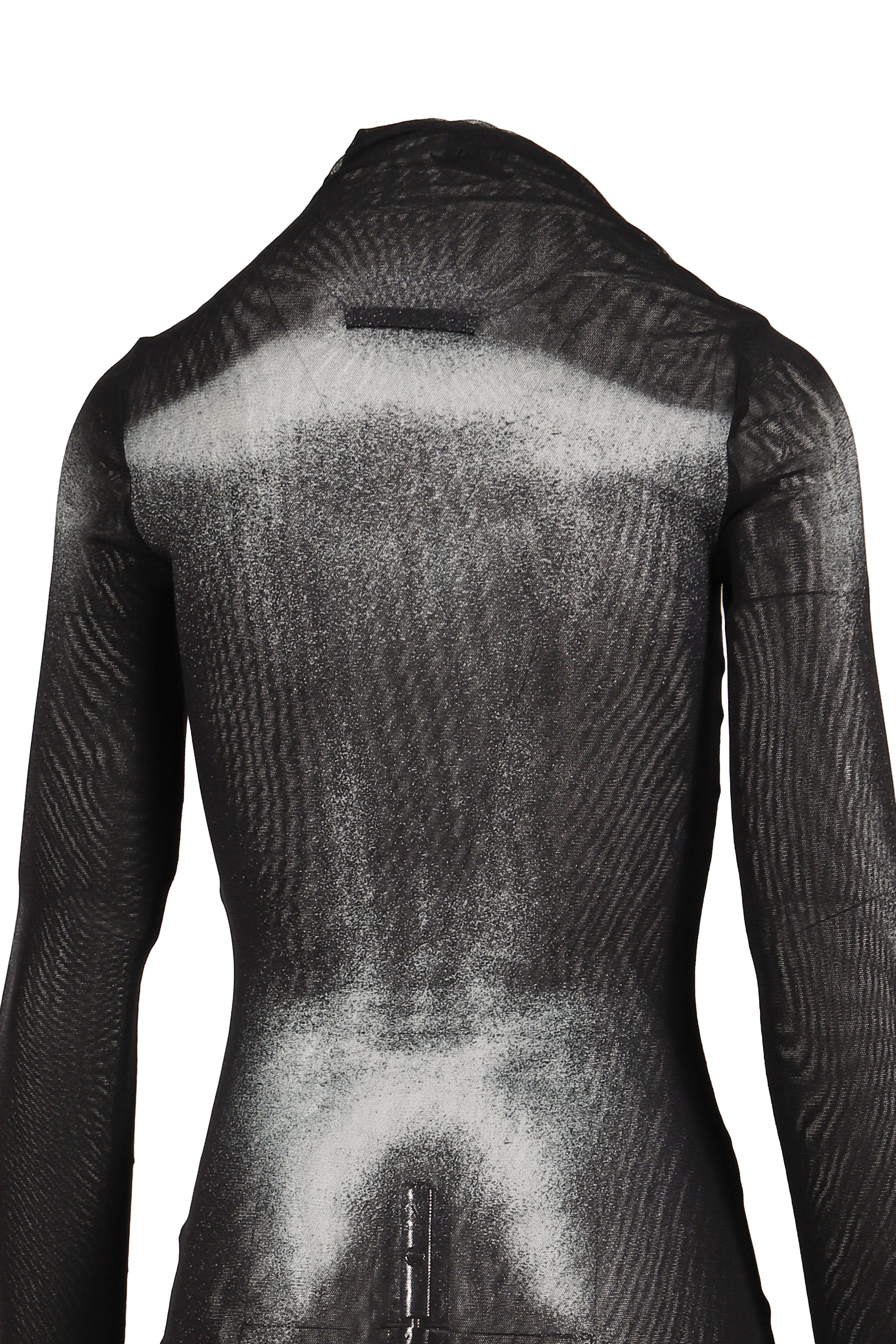 MESH ASYMETRIC COLLAR LONG DRESS PRINTED "BODY DUST"