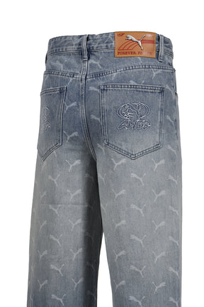 LASER MONOGRAM DENIM / FADED DENIM-AOP