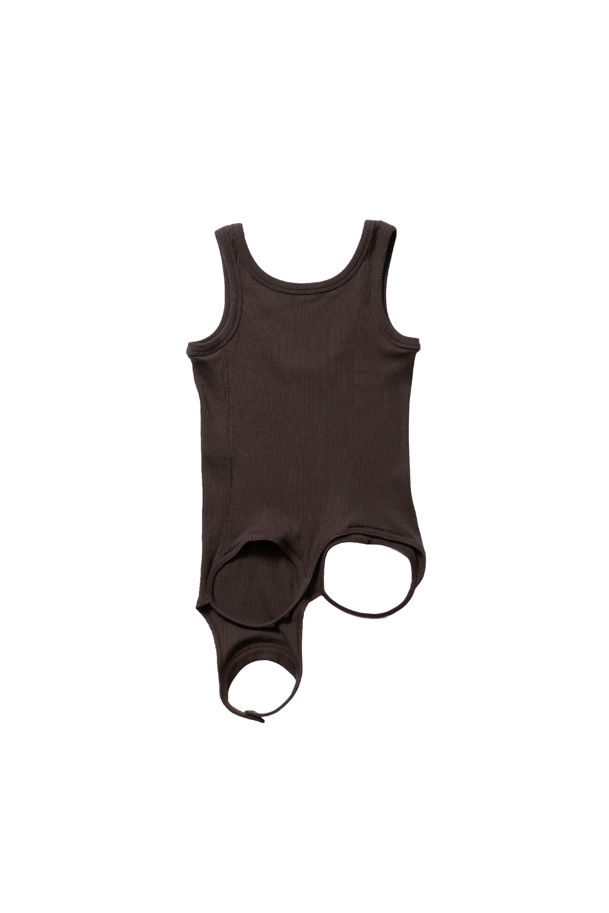 DOUBLE-END SHEER RIB JERSEY TANK TOP / CHARCOAL