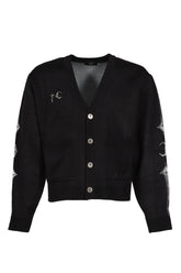 TC BONE KNIT CARDIGAN / BLK