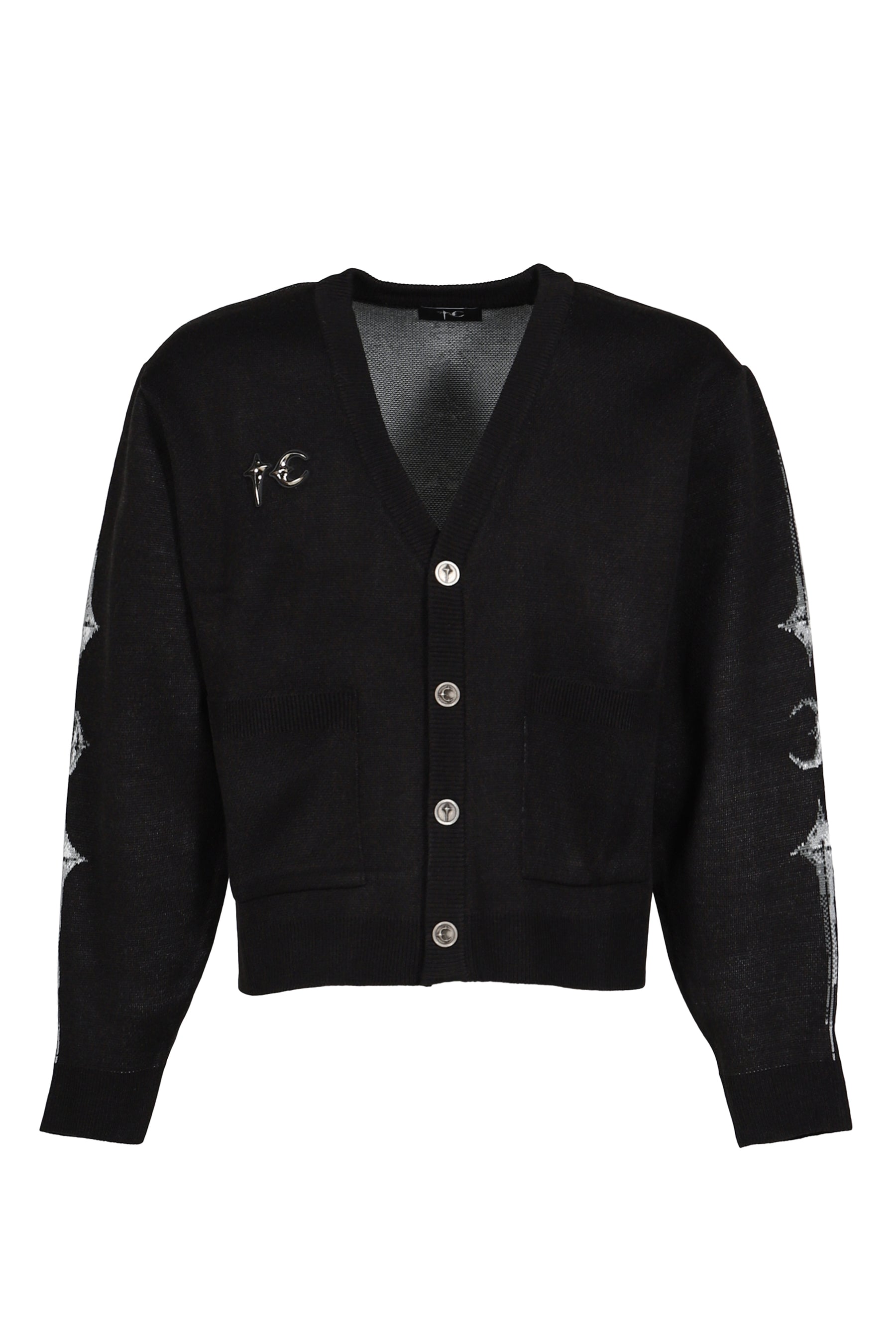 TC BONE KNIT CARDIGAN / BLK