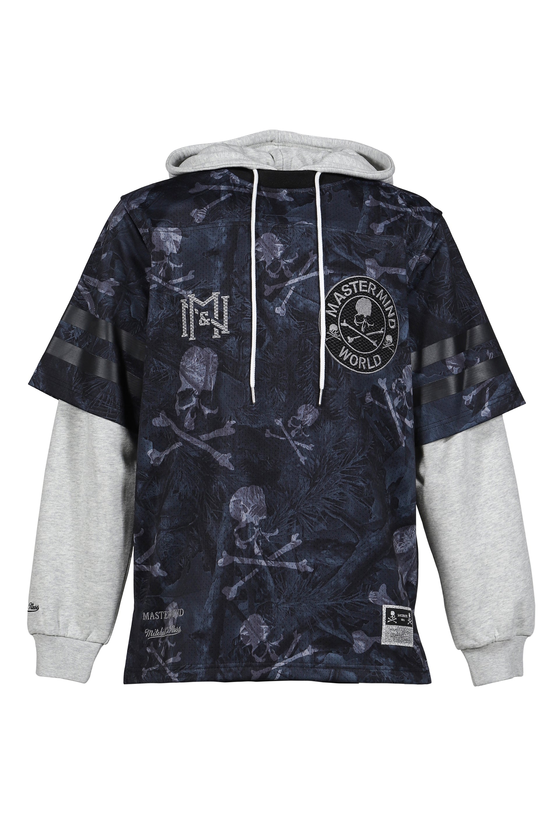 JY16967-CLBBLCK/MSTRMNDXMN PRNT HOODED JERSY / BLK