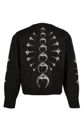 TC BONE KNIT CARDIGAN / BLK