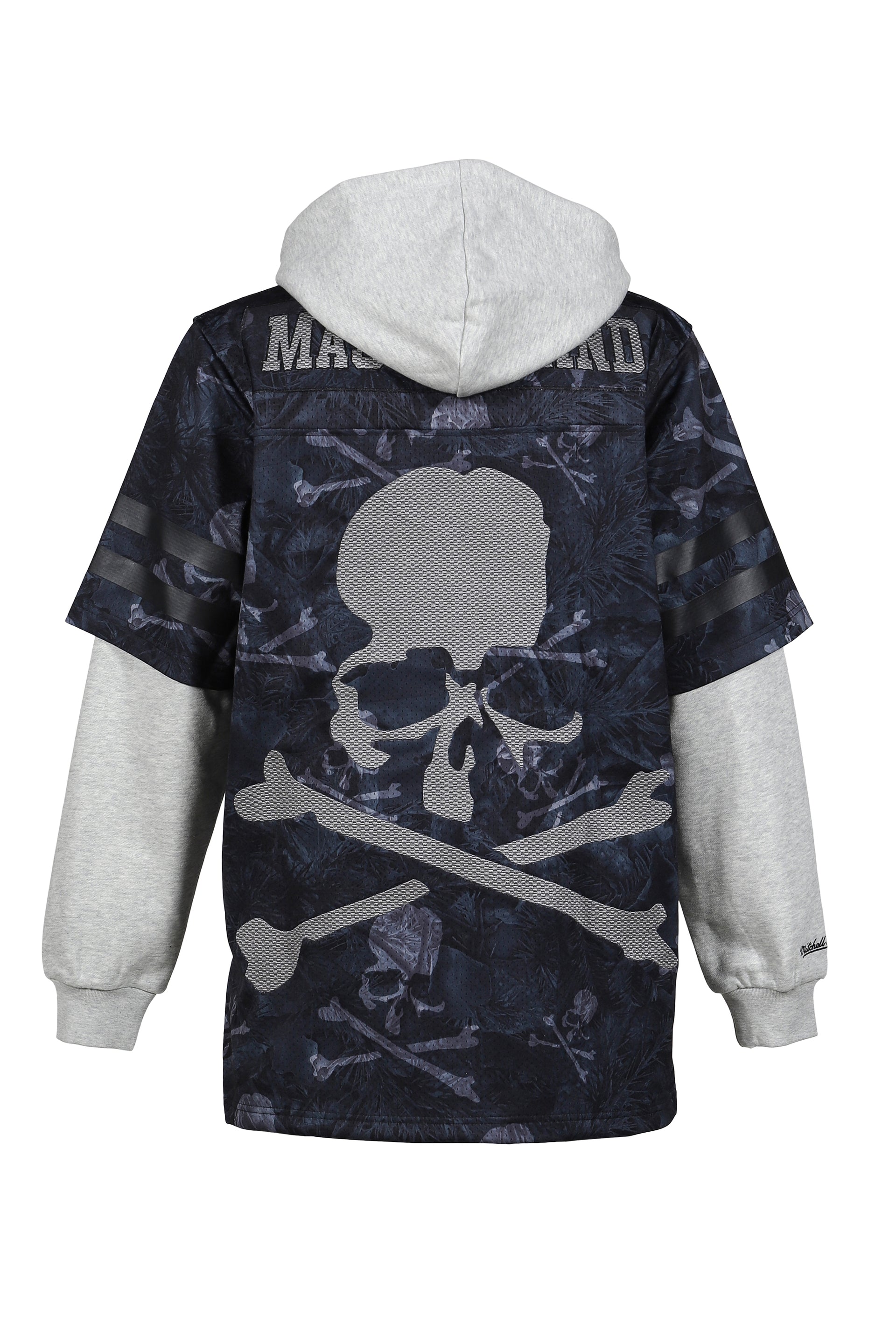 JY16967-CLBBLCK/MSTRMNDXMN PRNT HOODED JERSY / BLK