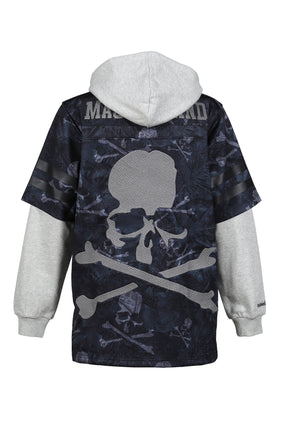 JY16967-CLBBLCK/MSTRMNDXMN PRNT HOODED JERSY / BLK