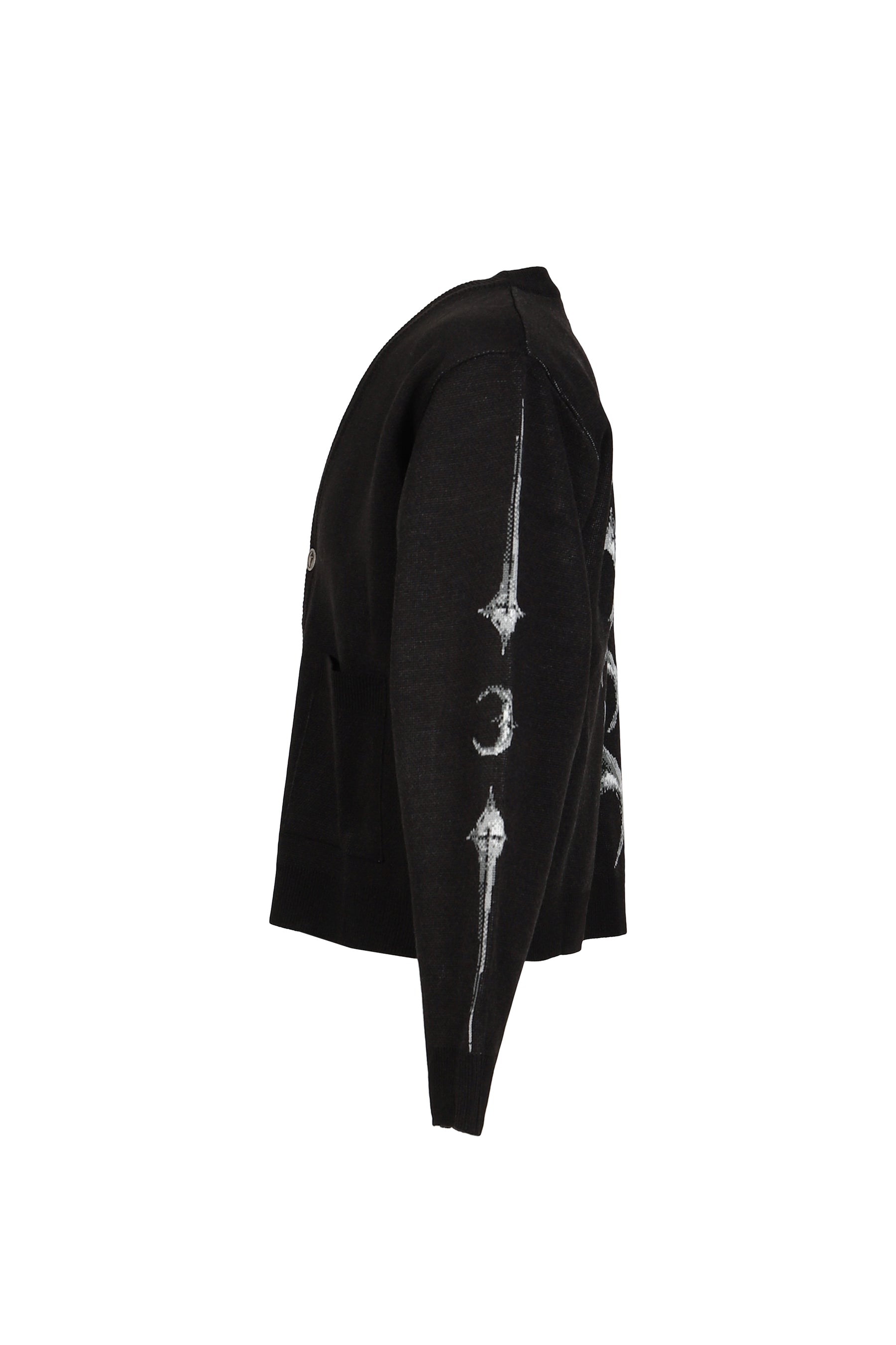 TC BONE KNIT CARDIGAN / BLK