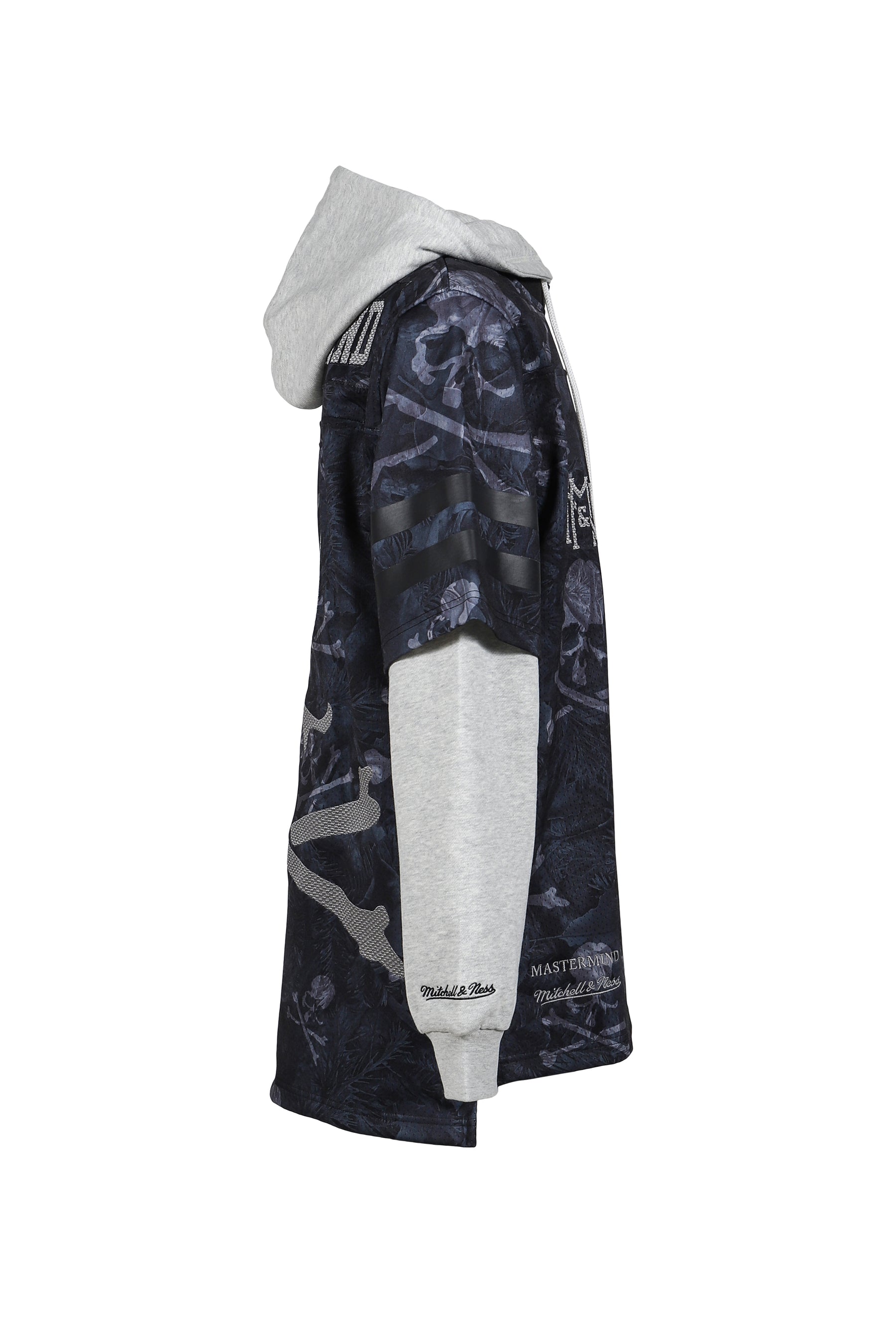 JY16967-CLBBLCK/MSTRMNDXMN PRNT HOODED JERSY / BLK