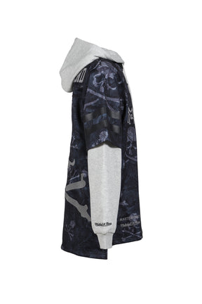JY16967-CLBBLCK/MSTRMNDXMN PRNT HOODED JERSY / BLK