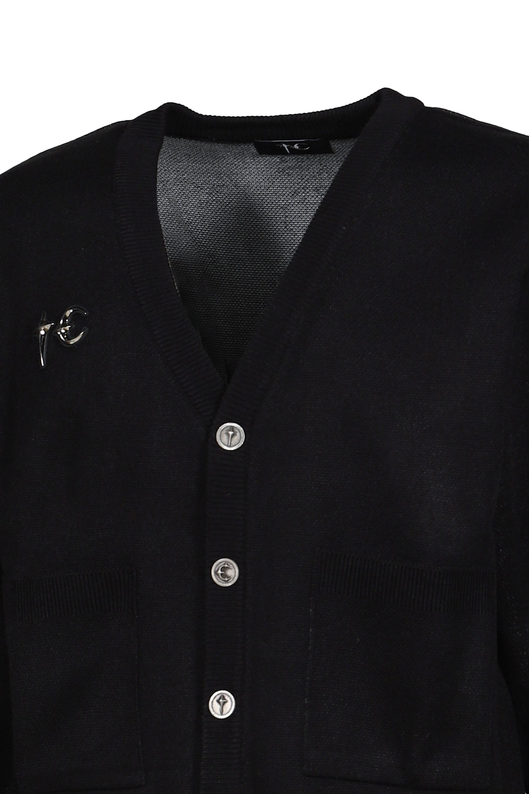 TC BONE KNIT CARDIGAN / BLK