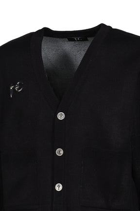 TC BONE KNIT CARDIGAN / BLK