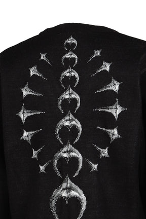 TC BONE KNIT CARDIGAN / BLK