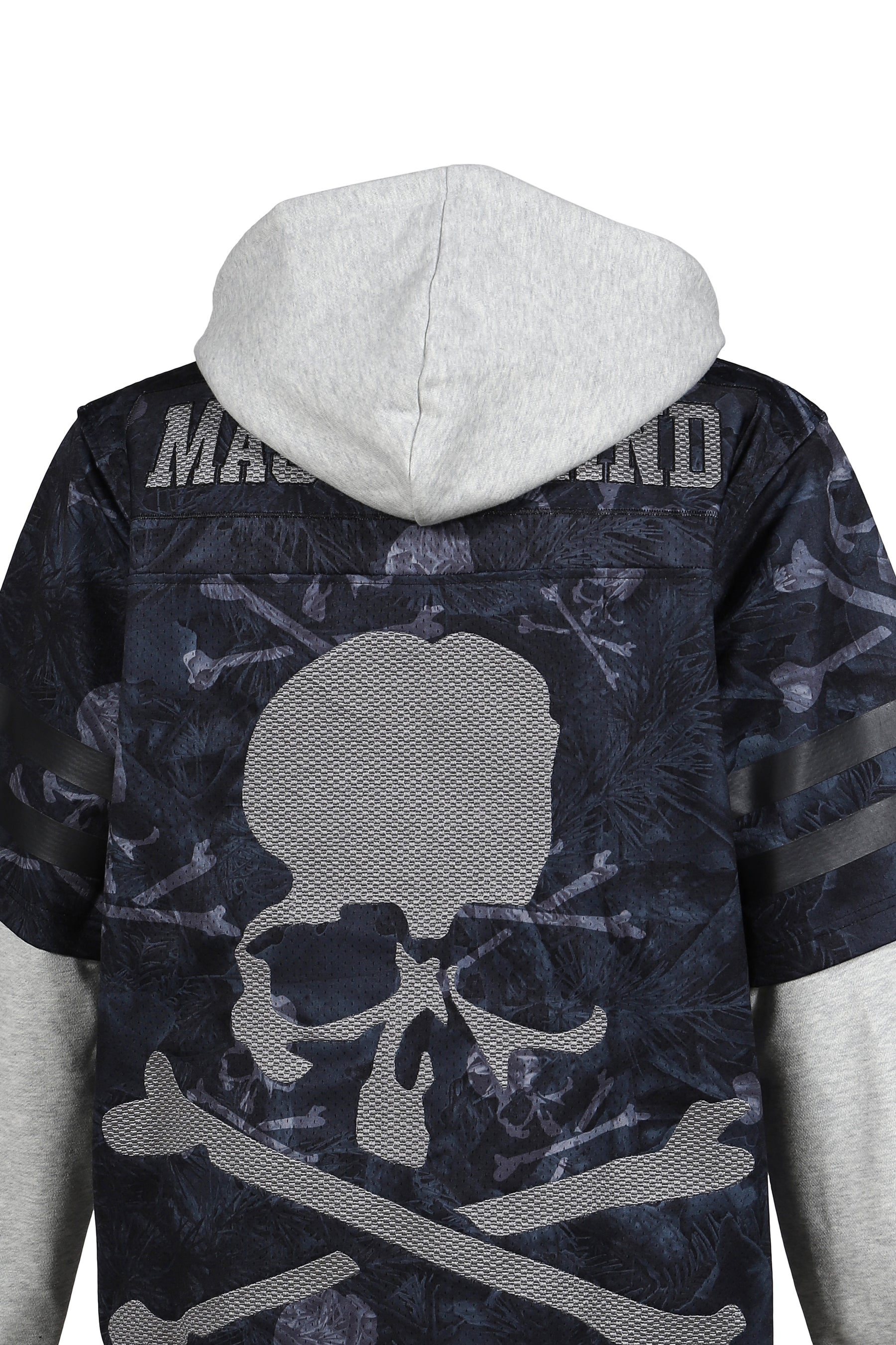 JY16967-CLBBLCK/MSTRMNDXMN PRNT HOODED JERSY / BLK