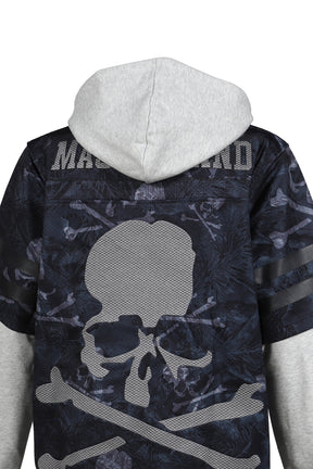 JY16967-CLBBLCK/MSTRMNDXMN PRNT HOODED JERSY / BLK