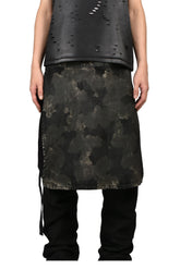 RUSTY WAXED WRAP SKIRT / RUSTY BLK