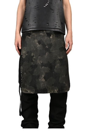 RUSTY WAXED WRAP SKIRT / RUSTY BLK