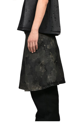 RUSTY WAXED WRAP SKIRT / RUSTY BLK