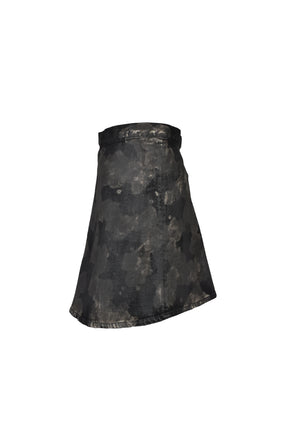 RUSTY WAXED WRAP SKIRT / RUSTY BLK