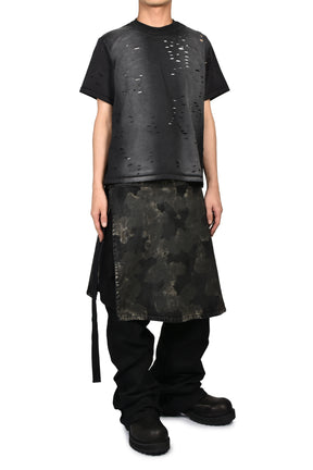 RUSTY WAXED WRAP SKIRT / RUSTY BLK