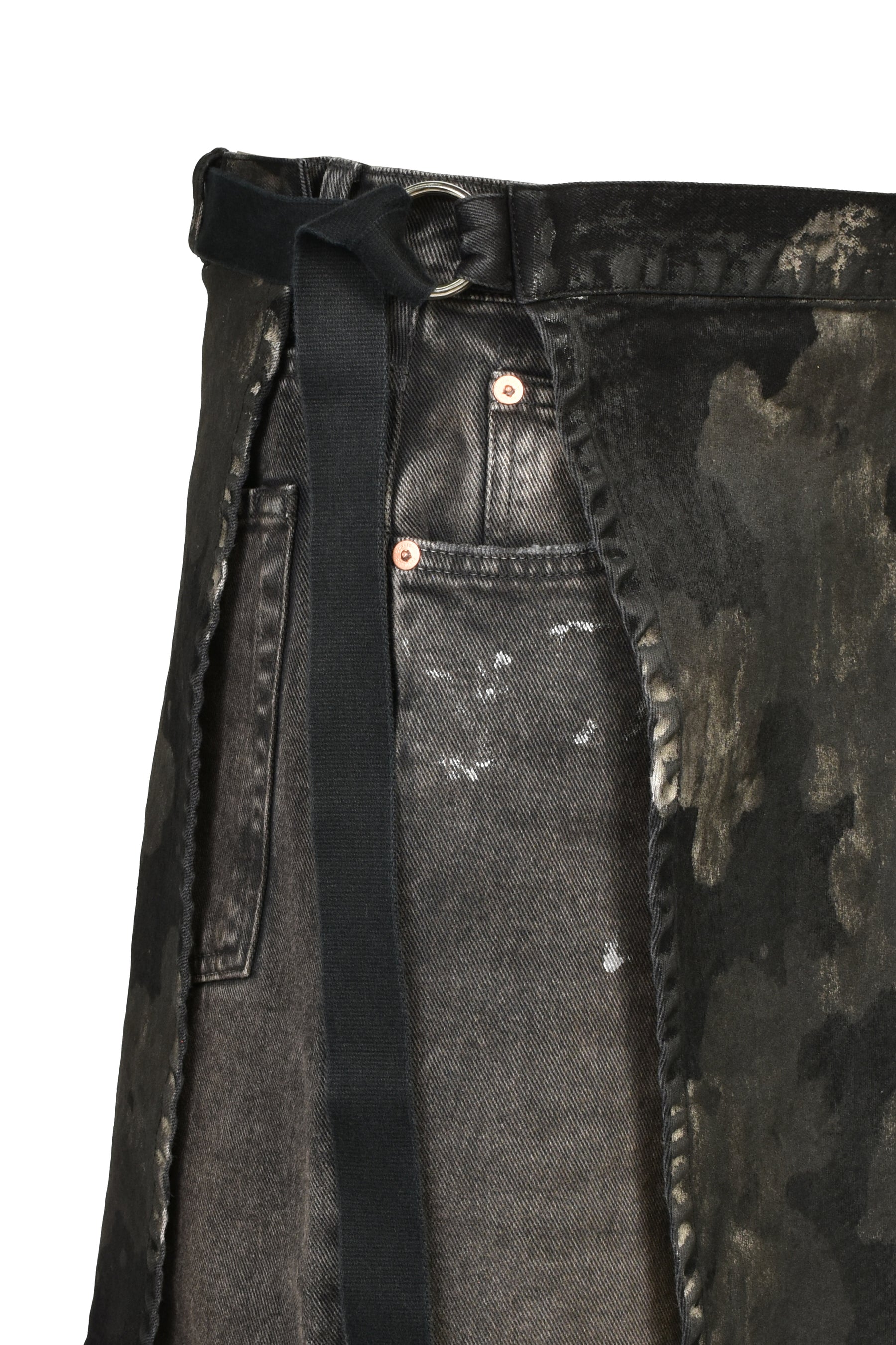 RUSTY WAXED WRAP SKIRT / RUSTY BLK
