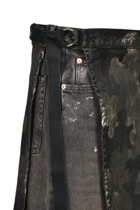 RUSTY WAXED WRAP SKIRT / RUSTY BLK