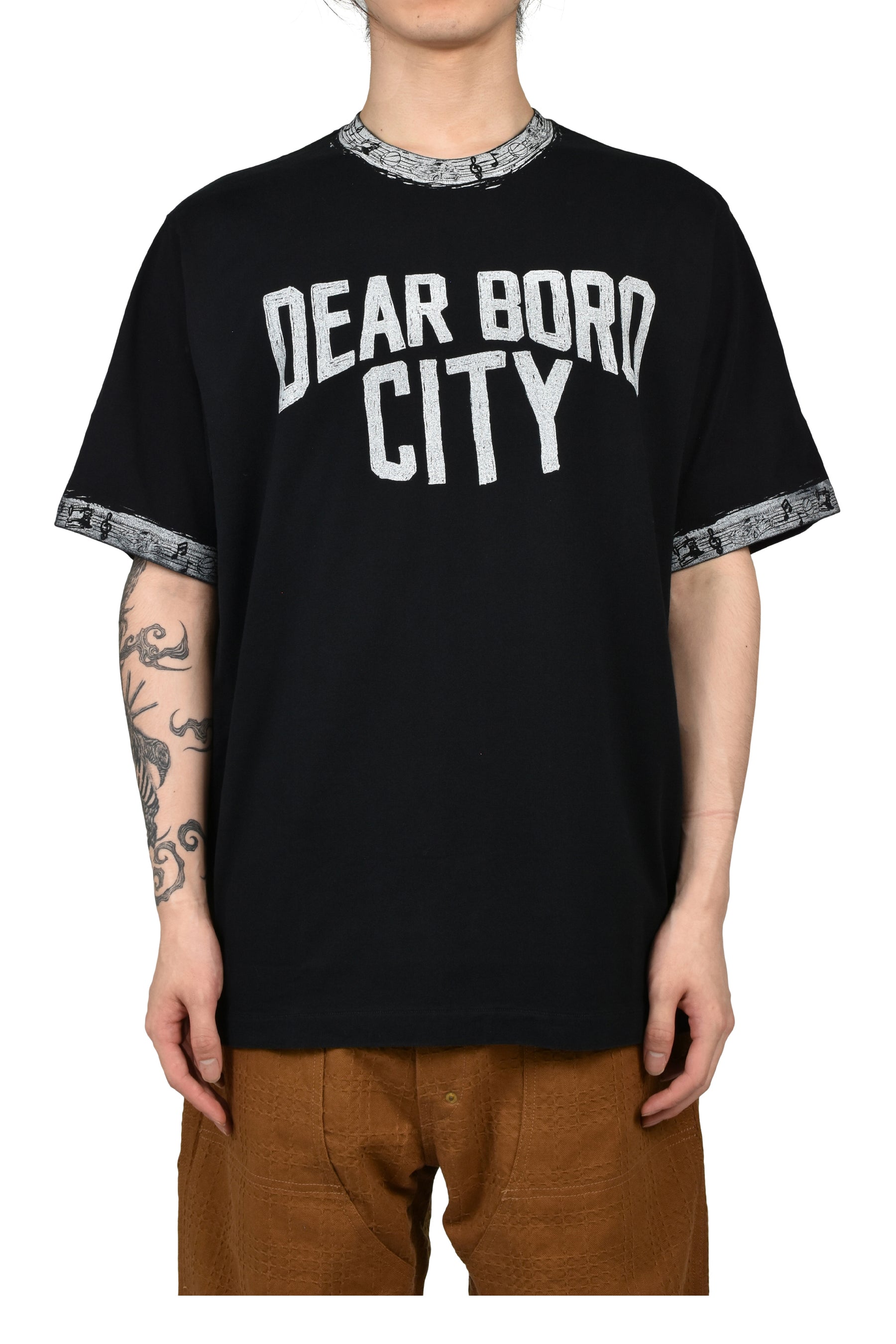 DEAR BORO INDIGO RINGER TEE / BLK