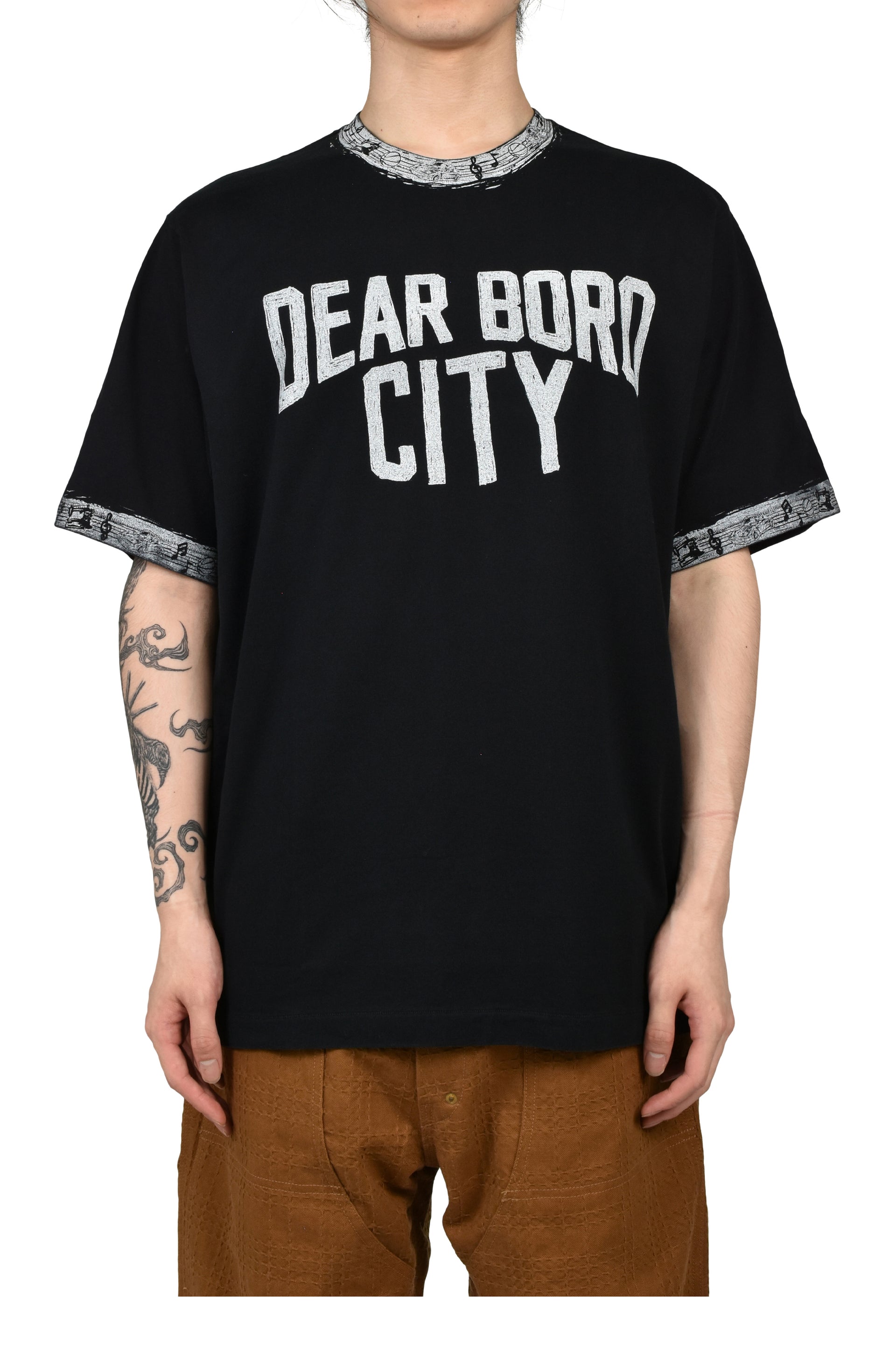 DEAR BORO INDIGO RINGER TEE / BLK