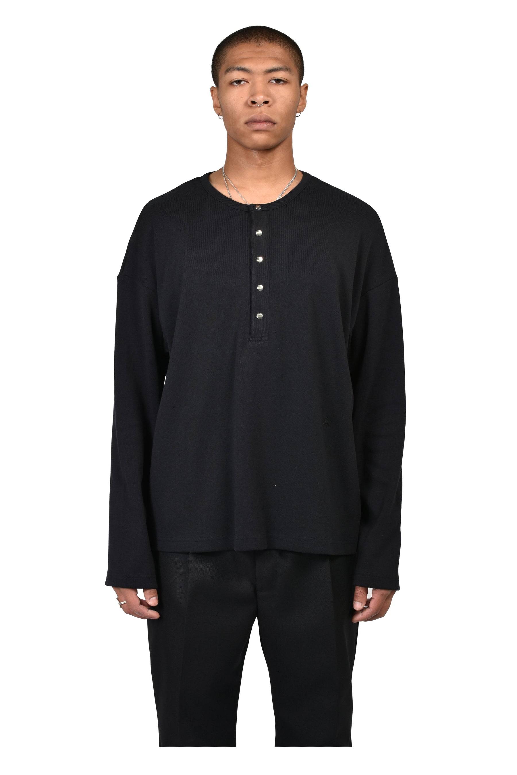 SOFT RIB HENLEY / BLK
