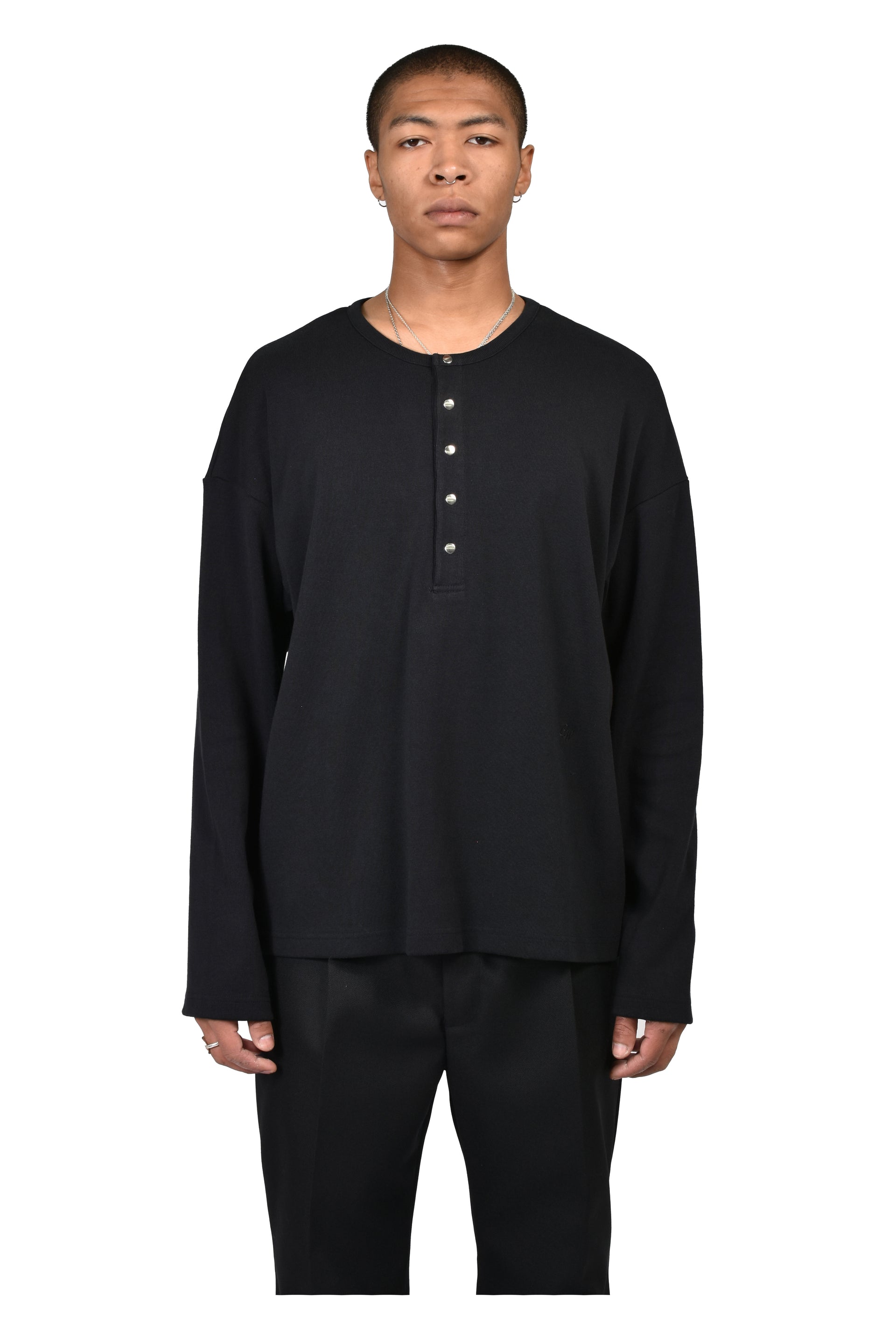 SOFT RIB HENLEY / BLK